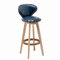 VKHPJP 360° drehbare Barhocker, Barstuhl aus Leder mit Rückenlehne, Mid-Century Modern, verstellbare Barhocker für die Küche zum Frühstück, Blau-A