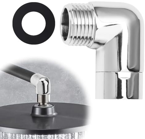Shower Elbow Adapter,G1/2 Shower Head Connector 90 Degree Elbow Adapter Shower Arm Extension Shower Arm Adapter for Hand Wall Mounted Showers Adjustable to Directional Head Adapter Shower Accessories