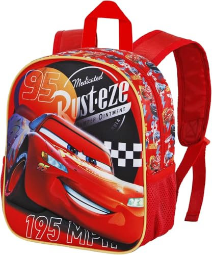 Clondo 3D Kindergartenrucksack für Kinder, Für Cars Lightning McQueen Fan, Freizeitrucksack für Jungen, Kindergarten, 31 cm, Reisen, Geschenk, Rucksack