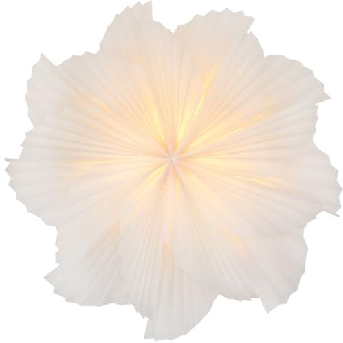 Mea-Living STELLA LILIA weiß 60 cm, Papierblume aus Pergamentpapier - Leuchtstern, Papierstern, Weihnachtsstern