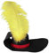 Zgehnao Hut für Erwachsene, modisch, schwarz, für Weihnachten, Party, weich, verstellbar, Unisex, festlich, mit gelben Federn, Schwarz , 5-8