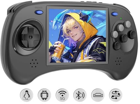 BuLuHAHA RG ARC-D Console de jeux portable, système Android 11 et Linux, carte TF 16G+128G Console de jeux 4451 RK3566 1.8GHz, console rétro RG ARC-D WiFi Bluetooth Moonlight Streaming Sortie HDMI