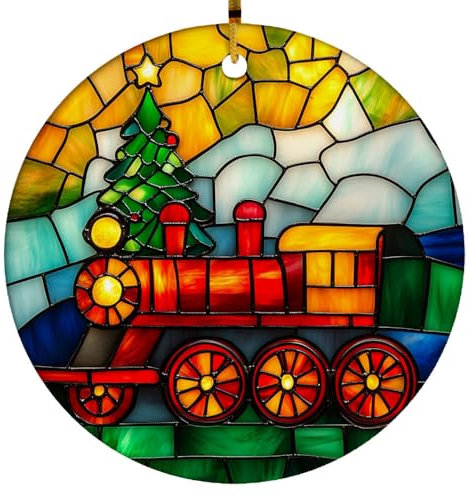 Runde Weihnachtsdekoration Weihnachtsschmuck „Polarexpress“ Weihnachten Deko Anhänger Keramik Weihnachtsdeko Coole Weihnachtsbaumschmuck Für Haus Auto Party
