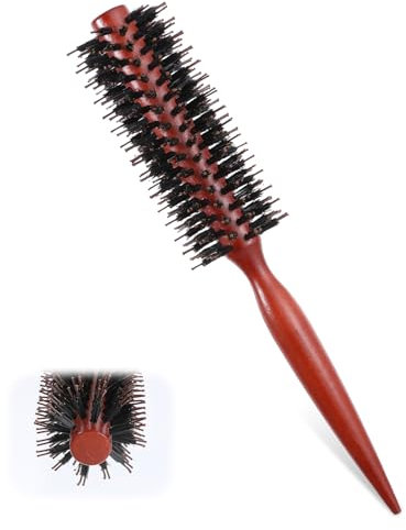 Giantree Petite brosse ronde, brosse à cheveux en poils de sanglier, brosse rouleau pour séchage au sèche-cheveux, brosse à cheveux volumisante, brosse de voyage pour femme pour cheveux humides ou
