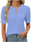 Maglia con Bottoni in Saldo Blusa Fucsia Donna Elegante Curvy Rossa Camicia Lino Azzurra Fantasia Maglie Cotone Mezza Manica Magliette Palestra Maniche Corte Sportive Maglietta Bianca Bimba