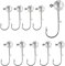 Rund Jighaken, Jigköpfe Angelhaken Angeln Haken mit 10g Gewichten, Angelgerät für Süßwasser und Salzwasser (10er Pack)