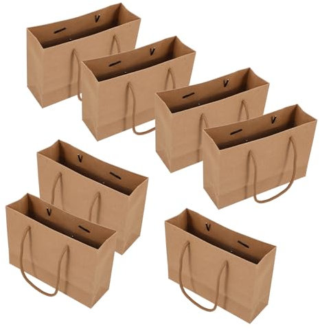MAGICLULU 10 Stück Tüte aus Kraftpapier Partytasche Papiertüte zur Aufbewahrung Stichworte favorisieren Lagerung Geschenktüten aus Kraftpapier tragbare Kraftpapiertüten