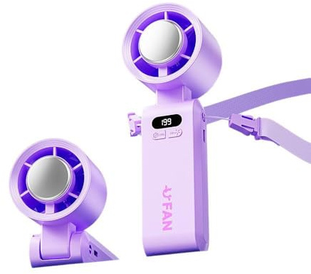 Handheld Ice Compress Fan, 199 Speed Levels, 105,000RPM, USB-C Rechargeable, 3600mAh Battery, Dual-Use (Desk & Handheld), Quiet Mini Cooling Fan for Travel & Home