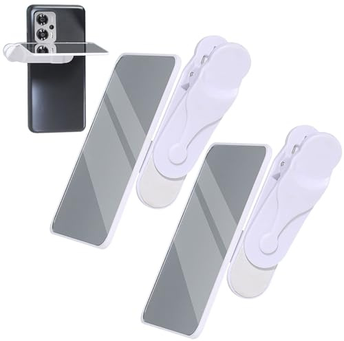 Smartphone Kamera Spiegel Reflexions Clip Set, 2 Stück Verstellbarer Telefon Kamera Reflexionsspiegel, Handy Shot Clip Zubehör Mit Aufbewahrungsbeutel Und Staubfreiem Tuch