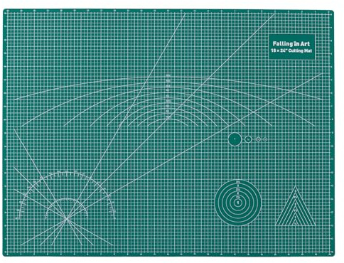 COOZEE A2 Self Healing Cutting Mat, 46x61cm Cutting Mats for Sewing, Double-Sided 5-Ply Fabric Cutting Board for Crafting, Quilting and Sewing Projects, Green