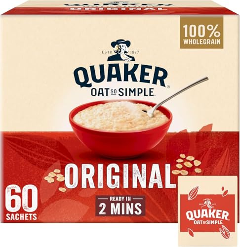 Quaker Oat So Simple Original Porridge Sachets, Case of 60 | Quick & Easy Microwave Oats | 100% Wholegrain | No Artificial Flavours | Sold by Bargain Hub