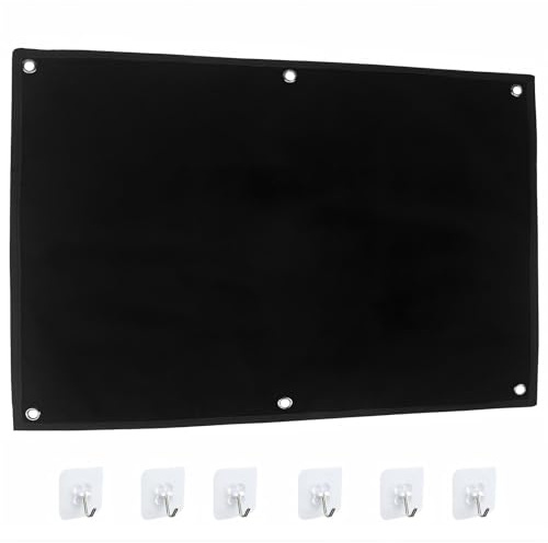 Écussons muraux pliables - 110 x 70 cm - Avec 6 crochets - Tableau d'affichage avec œillets pour autocollants, tampons, badges - Noir
