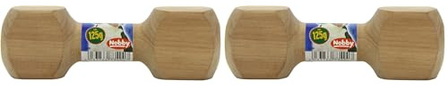 Nobby Wooden Retrieving Dumbbell, 125 g (Pack of 2)