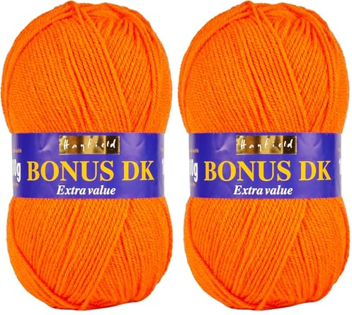 Sirdar Hayfield Bonus DK Double Knitting Yarn, Flame (570), 100g (Pack of 2)