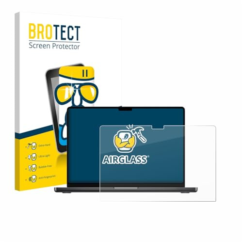 BROTECT Schutzglas für Apple MacBook Pro 16 M5 2026 | Transparenter Displayschutz Made in Germany Schutzfolie Panzer Folie Glas 9H Anti-Fingerprint Einfache Montage Clear