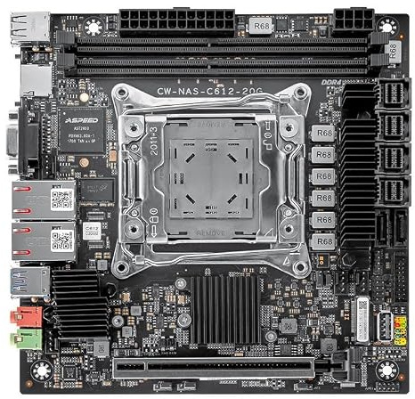 HKUXZR Scheda madre NAS C612 LGA2011-3, 2X SATA 6Gbps, 4* SFF-8643 2X 10 GbE Intel X550-T2, 2X M.2 NVMe, 1x PCIe x16, DDR4, Server Workstation MINI-ITX Mainboard per Xeon E5 V3/V4 1 7 x 17 cm. cm