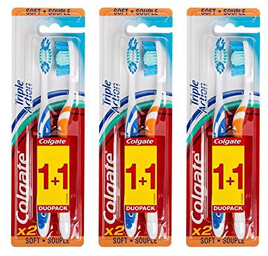 Colgate Triple Action Handzahnbürste, weich, 3 x 2 Stück