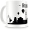 Samunshi® Ruhrpott Skyline Ruhrgebiet Tasse Kaffeetasse Teetasse H:95mm/D:82mm weiß