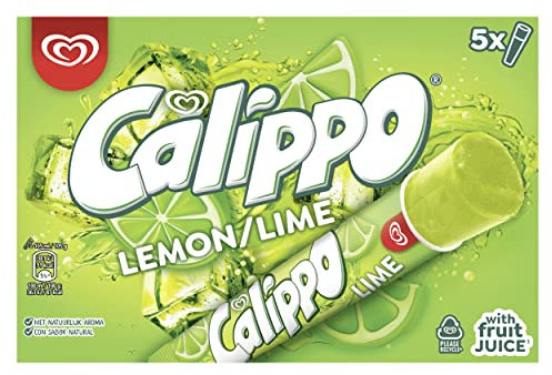 Calippo Polos, Helado Lima-Limón con Zumo de Fruta, 5 x 105ml (Congelado)