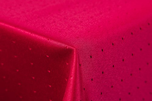 Punkte Damast Tischdecke 180 rund von First-Tex *dunkelrot*