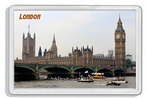 AWS Magnet PVC harte London England Souvenir Gadget London England Magnet Fridge Magnet Magnet für Kühlschrank aus hartem Kunststoff mit Bild Foto Big Ben und Parlament Städte City Metropolen