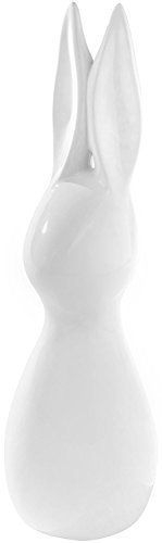 satis Deko Hase 51 cm Weiß I Schöne Osterdekoration I Keramik glasiert und abwaschbar I Osterdeko I Hasen Modern I Tolle Osterfiguren, Hasenfiguren, Dekofigur, Osterhase, Dekoration für Ostern