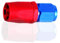 raccordo per tubi benzina + AN6 Racing Oil/Fuel Line Hose End Swivel Male Fitting Adapter Blue Red Color (0 Degree)
