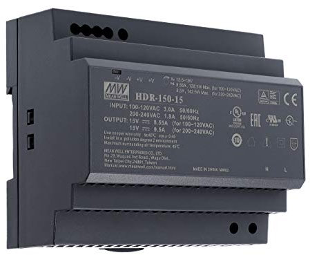 15 VDC | 9,5 A | 142,5Watt | Mean Well HDR-150-15 Hutschienen-Netzteil DIN-Rail