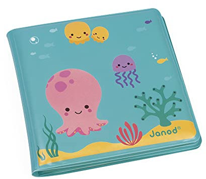 Janod - Mi Libro de Baño Mágico - Tema del Océano - Juguete de Estímulo para Niños Pequeños - A partir de 10 Meses, J04717