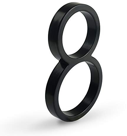 HASWARE Targa Con Numero Civico Galleggiante: 5 Pollici (12cm) Moderna Segnaletica Per Porte, Perfetta Per I Numeri Dell'Indirizzo Di Casa (8, Nero)