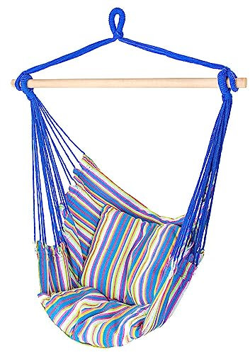 Zolta Hängematte großer brasilianischer Hängestuhl Sessel Belastbarkeit bis 100 kg Relax + Kissen (Farbe 8)