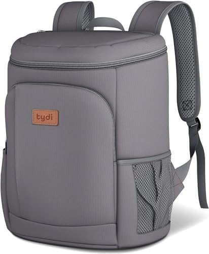 Fly-Bye - Mochila nevera de gran capacidad, 30 l, para picnic, ligera, con aislamiento térmico, impermeable, para comidas o acampadas, para playa, senderismo, color gris