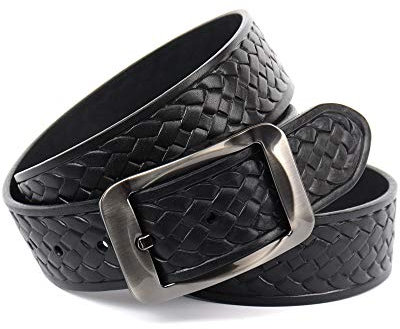 Anthoni Crown Herren Ledergürtel Gürtel, Schwarz, 105