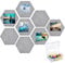 8Pcs Hexagon Pin Board, 7.8 * 6.8 Inches Self Adhesive Bulletin Board Wall Hexagonal Felt Board with 20Pcs Push Pins, Grey Pin Board for Bedrooms Wall, Hexagon Pin Boards for Home