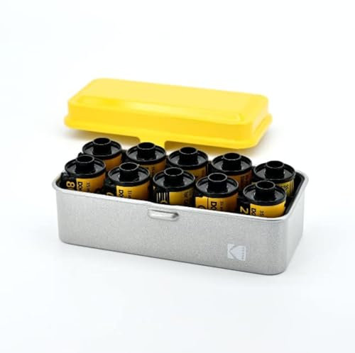 Kodak 120/135 Film Case-per 8 rotoli 120 pellicole/10 rotoli 35mm pellicole, acciaio, ordinare, proteggere la pellicola(Giallo)(pellicola non inclusa)