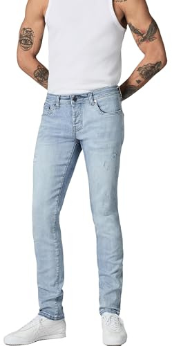 Peak Time Herren Jeans Slim Fit Mid Waist aus Bio-Baumwolle (GOTS zertifiziert) mit Stretch Anteil München Light Blue Gr. 33W/32L