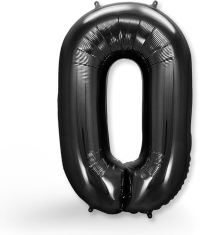 FUNXGO® Ballon Géant Numéro Noir - Ballon decoration anniversaire - deco anniversaire - Gonflables à l'Hélium - Idéal pour Fêtes Filles et Garçons - Ballon 0 Noir