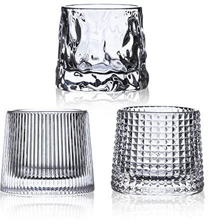 HolaJia Flachboden- Whisky gläser aus Kristall gläser – Premium 5OZ Whiskey Gläser - Alkohol Gläser - Rumgläser Kristall - Old fashioned Glas - Whisky Glas - Tumbler Glas (flacher Boden)