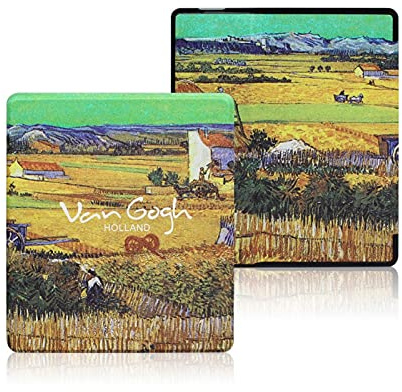 JINGMEIQQ Custodia per Kindle Oasis 2017/2019 (7, 9A/10A Generazione) - Copertina Verniciata con Auto Sleep/Wake, Campo di Grano della Fattoria, Campo di Grano, per Kindle Oasis 2/3