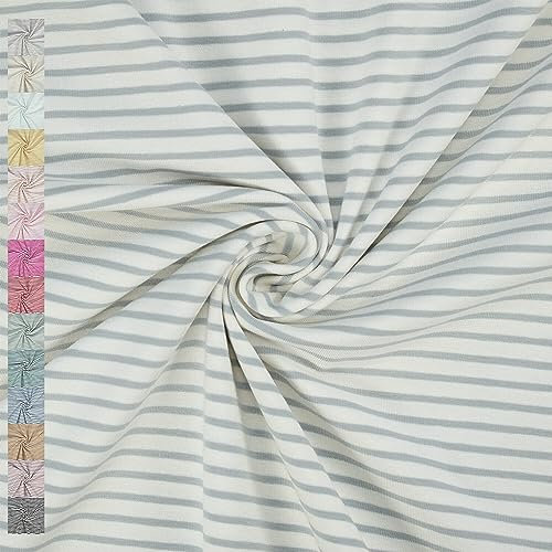 Jersey Mika, gestreift, 2,5mm und 5mm, grau/weiß (Länge am Stück: ab 50cm / Breite: 150cm)