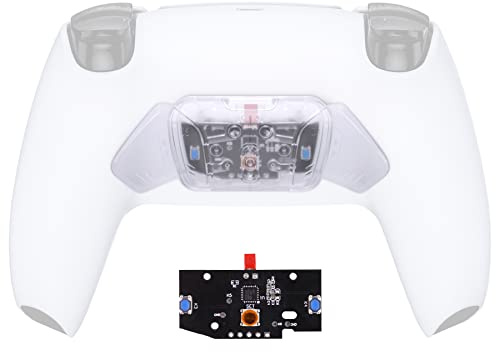 eXtremeRate Palettes pour ps5 Manette Rise& RISE4 Remap Kit Boutons Arrière K1 K2 K3 K4 avec PCB Carte Remplacement,Câbles et Manette Non Inclus-Transparent,Pas Un Remap Kit Complet
