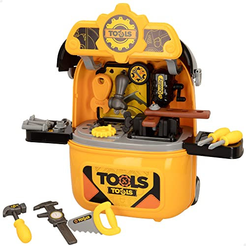 ColorBaby 49762 - Maletín herramientas de juguete para niños 2 en 1 My Tools / Banco de herramientas de juguete, Taller herramientas infantil / Construcciones para niños, juegos para niños