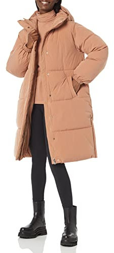 Amazon Essentials Damen Übergroße Lange Pufferjacke (Erhältlich in Übergröße), Hellbraun, XX-Large