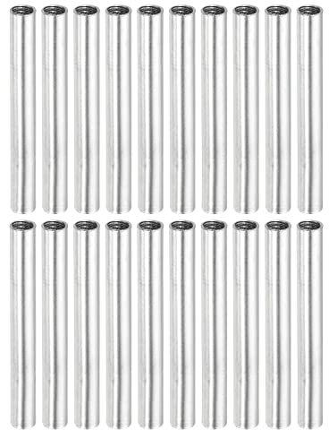 sourcing map Dado di accoppiamento rotondo, M4 x 0,7 mm, filettatura femmina 40 mm, filettatura rotonda filettata, per tubo, tubo di fissaggio, argento, confezione da 20