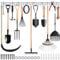 BELLE VOUS Estante 4 Piezas Organizador Herramientas de Jardín - 40,5 cm - Resistentes Colgadores de Pared para Palas, Mangueras, Cuerdas - Colgador Escobas y Fregonas Garaje/Cobertizo