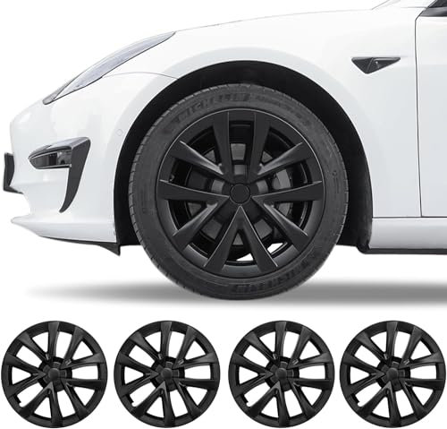 Klutchtech Radkappen Modell 3-45,7 cm Aero Radabdeckungen Ersatz Radkappen 45,7 cm Modell S Plaid Arachnid Wheels Version Radkappen Kompatibel mit Modell 3 Zubehör 2017-2023