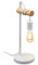 Goeco Nachttischlampe Vintage, Industrial Design E27 Tischlampe aus Holz und Metall, Rustikal Beleuchtung Lampe für Schlafzimmer, Arbeitszimmer, Schlafsaal, Weiß