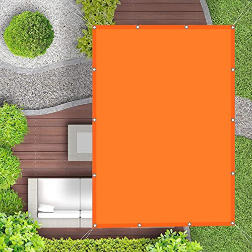 Tenda a Vela Impermeabile 1.4 x 1.6 m Acqua Resistente al Vento Tenda a Vela Ombreggiante con Kit di Fissaggio e anelli per Balcone, Ringhiera, Arancione