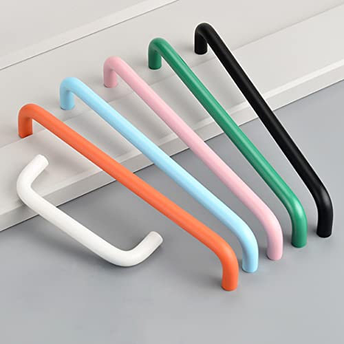 Aluminiumlegierung Schubladengriffe 2 Stück Schranktürgriffe Massives Küchengriffe Möbelgriffe Kleiderschrank Griffe, Schwarz/Weiß/Orange/Blau/Rosa/Grün (Length 138mm,Green)