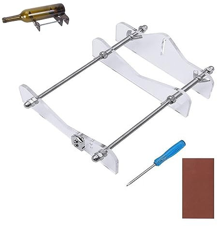 GAILY YOUTH Strumento per tagliare bottiglie di vetro, kit di taglio per bottiglie di vino, birra, whisky, alcol, champagne e fai da te (trasparente)
